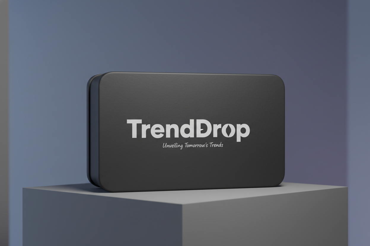 just give me an image of a mystery box with store name TrendDrop written on it